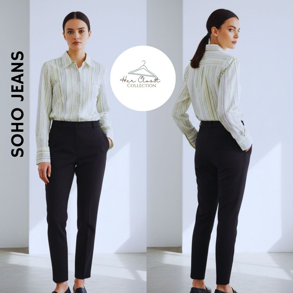 SOHO Jeans Pastel Multicolor Green Stripes Woven Shirt Jr. Sz Large NWOT